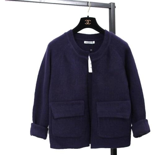 Pockets Women Loose Cashmere Pockets Sweaters Preppy Style 2020 Autumn Casual Ladies Coats Female Thick Top Cardigans For Women