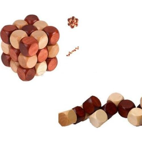 1Pc Snake Shape Cube Toy for Kids Educational Wooden Puzzle Cube Cute Decoration Magic Cube 4.5cm