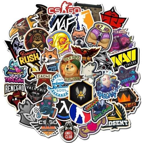 50Pcs Hot CS GO Game Stickers Suitcase Skateboard Laptop Luggage Car Guitar Funny Waterproof PVC Meme Sticker Gift Kids Decal