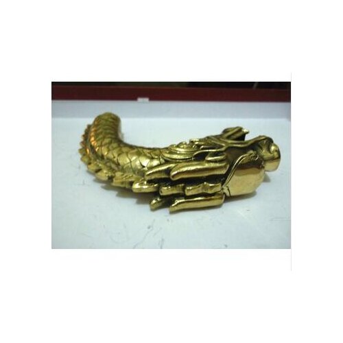 100% brass Pure Copper Brass Grandpa Good Lucky CHINESE OLD COPPER HAND CARVED FEROCITY DRAGON STATUE WALKING STICK HEAD