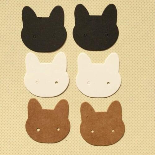 100pcs 3.5*3.5 Retro Jewelry Display Cardboards Cute Cat Price Tags Earrings Necklace Tags Cards DIY Jewelry Storage Accessories