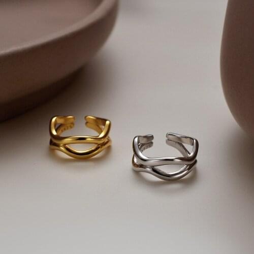 11mm ONLY 1PC (No pierced) Authentic 925 Sterling silver cross wave Hollow Double-Lines Multi-Layers Clip Earrings Jewelry E2217