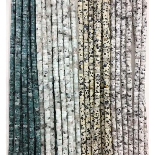 2*4MM Heishi Natural Stone Jade Flat Round Jasper Handmade Spacers Loose Disc Bead for Jewelry Making Findings DIY