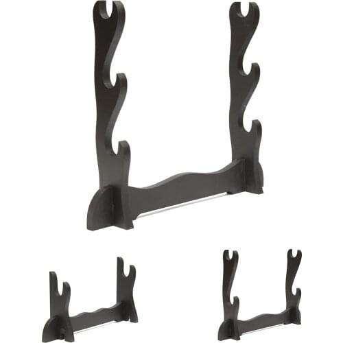 2Tier Samurai Sword Katana Holder Stand Bracket Rack Display Black