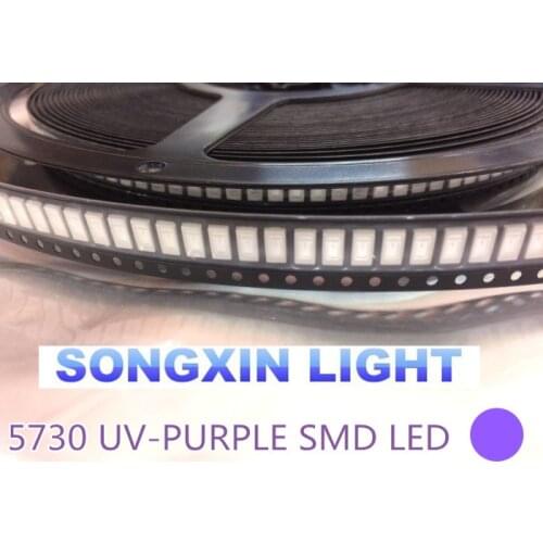 200PCS 5630/5730 SMD/SMT UV/purple Light chip lamps 395-400nm LED crystal Clear beads LED GOOD quality