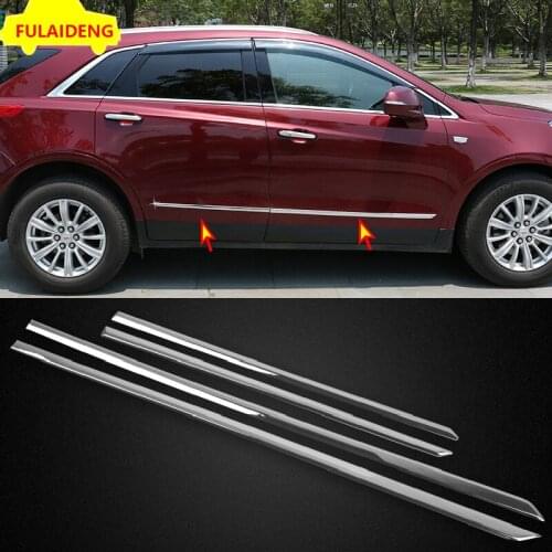 4pcs For Cadillac XT5 2016-2020 ABS Chrome Side Door Body Molding Protector Cover Trim Car Styling Accessories