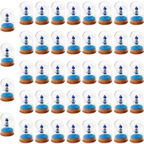 50x Mini Clear Glass Hemisphere Cover Dome Cabochon with Cork Table Decor Craft for Home Decor Wedding Party Favor Friends Gifts