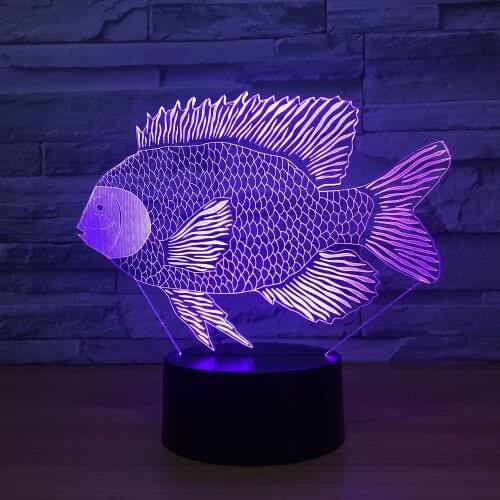 7 Colors Changing Fish Tilapia 3D led Lamp USB Touch Switch Desk Table Lamps Amazing Home Bedroom Decor Gifts for Kids
