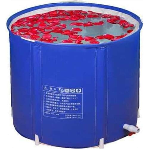 70x70cm Folding Bathtub Home Large Adult Bath Barrel Thickening Children Folding Bucket Inflatable Small Apartment