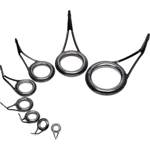 8 Pcs/Set Fishing Rod Guides Tip Fish 5-18Mm Dia Pole Repair Kit Line Rings Eyes Set Rings Frame