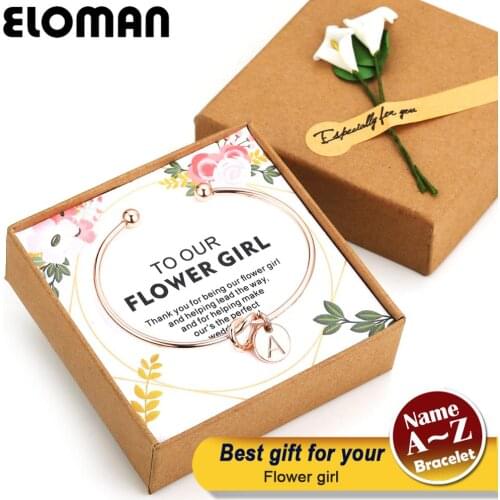 A~Z wedding flower girl gift Fashion Name Jewelry Initial Alloy Letter Charm Bracelets For wedding flower girl favor decoration