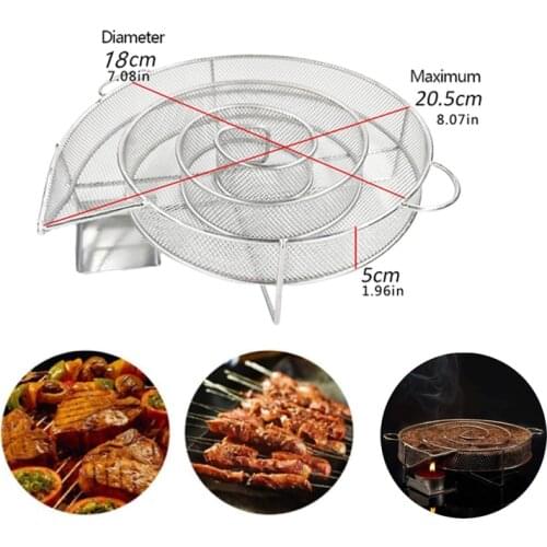 Cold Smoke Generator BBQ Accessories Steel Barbecue Grill Cooking Tool Smoker Salmon Bacon Fish Mini Apple Wood Chip Smoking Box