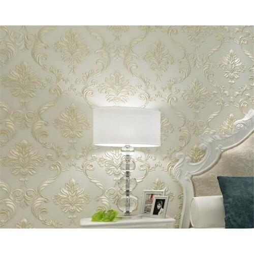 Beibehang European embossed luxury living room bedroom TV sofa wallpaper home decoration background 3d wallpaper roll mural