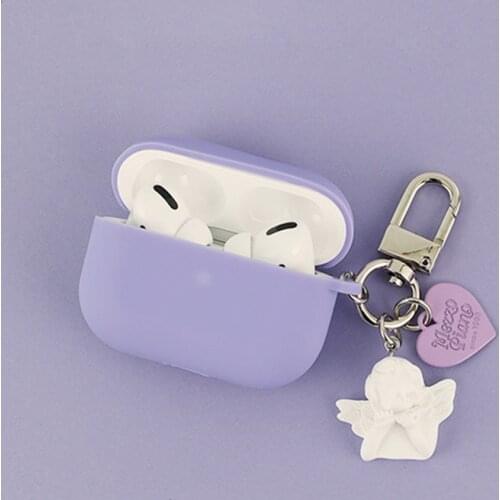 Cute Little Angel Key Ring Decor Silicone Case For Airpods Pro Case Bluetooth Earphone Headset Cover For Apple Airpods Pro 3 Box