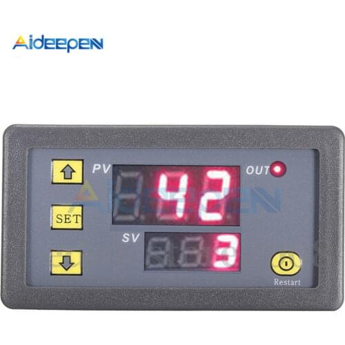 DC12V Timing Delay Relay Module Timing Timer Digital Display Thermolator Time Delay Cycling Module 0-999h Adjustable With Swtich