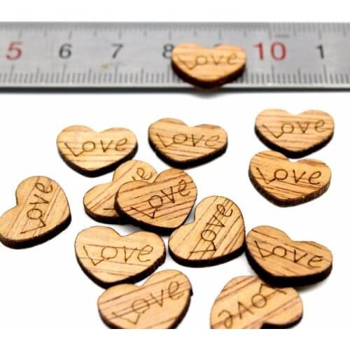500pcs "Love" Wood Hearts 14mm - Rustic Wedding Decor - Table Confetti - Wooden Hearts - Wedding Invitations Wood heart