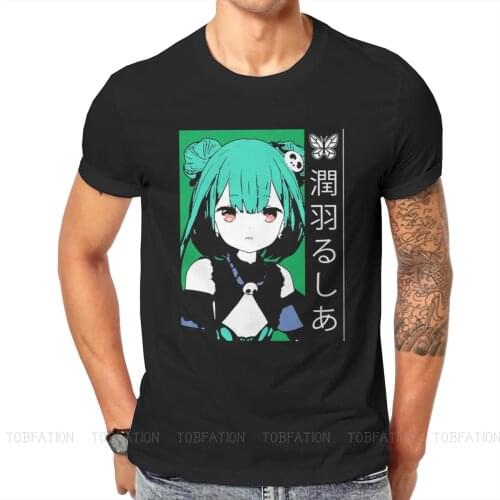 Hololive VTuber Uruha Rushia Tshirt Big Size Graphic T Shirt Casual Hot Sale 100% Cotton O-Neck Mens Tees
