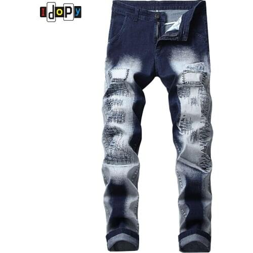 Джинсы стрейч для мужчин Idopy China At AliExpress
