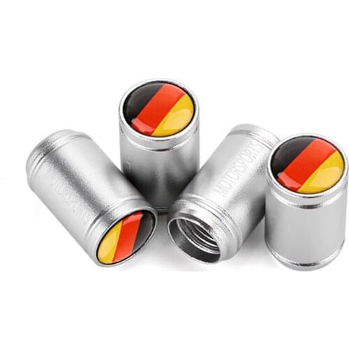 Anti-theft Car Wheel Tire Valve Caps German Flag Logo Protect Tyre Air Valve Stem Cover For Jeep Auto Parts Accessories Decorate
