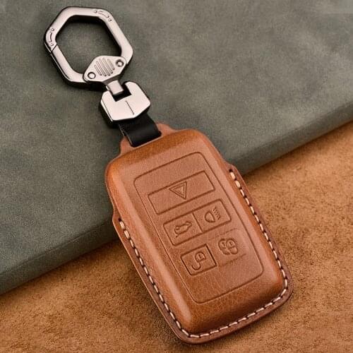 High Quality Leather Car Remote Key Case Cover For Land Rover Discovery 4 5 Freelander For Range Rover Evogue Sport For Jaguar