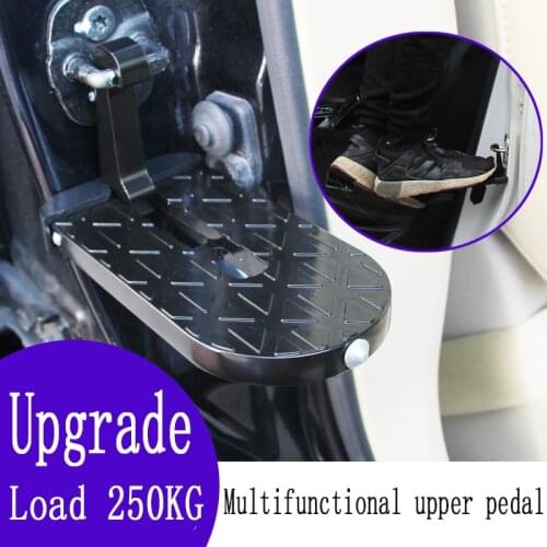 Multifunction Foldable Car Roof Rack Step Car Door Step Universal Latch Hook Auxiliary Foot Pedal Aluminium Alloy Safety Hammer