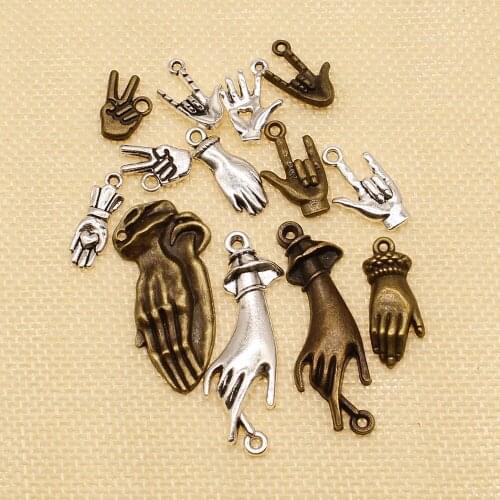 Fashion Hand Charms Pendants For Bracelet Findings Jewelry Accessories