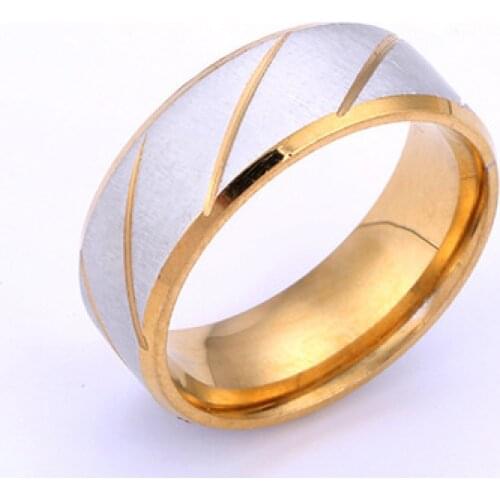 Titanium Steel Fashion Mens And Womens Rings Golden Wave Pattern Wedding Infinite Ring Men And Women Engagement Jewelry Gifts