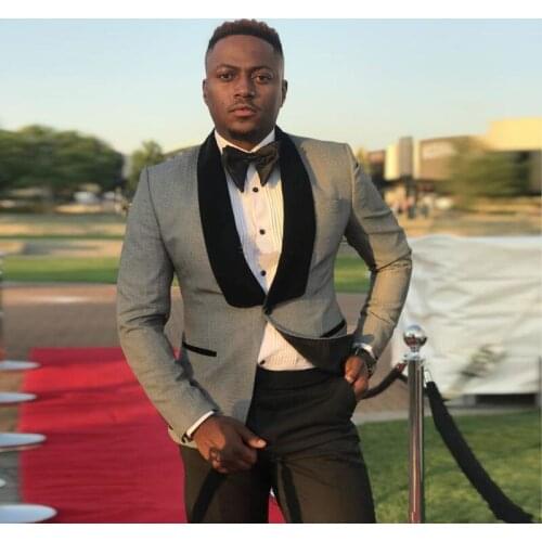 Groom Tuxedo Wedding Suits for Men Blazer Shawl Lapel Costume Homme Slim Fit Terno Masculino 2Piece Prom Suits Pants