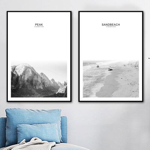 Mountain Peak Beach Landscape Nordic Poster Wall Art Canvas Print Canvas Painting Decoration Pictures For Living Room Home Decor