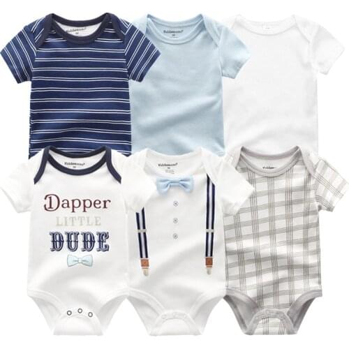 2019 Newest 6PCS/lot Baby Girl Clothes Bodysuit Roupa de bebe Newborn Cotton 0-12M Summer Baby Boy Clothes Unicorn Baby Clothing