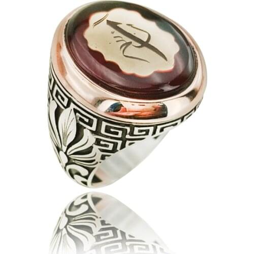 New Original Hot Sale Rings 925 Silver Men Ring Vintage Jewelry Arabic Letter Mens Islamic Turkish Ottoman Alif Boho Muslim ring