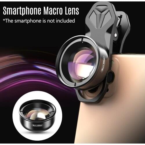 APEXEL APL-HB100mm Universal Smartphone Macro Lens 4K HD Phone Camera Macro Lens For iPhone 11/XS/XS Max/XR/X/8/8 Plus