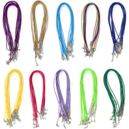 5 PCS/lot 2mm Diameter Waxed Thread Polyester Cord String With Lobster Clasp DIY Jewelry Findings String Cord Necklace