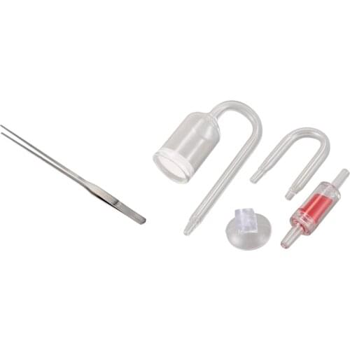 Aquarium Fish Tank Live Plants Straight Tweezers Cutting Stainless Steel 27Cm with Glass Plant Co2 Diffuser U Shape Tube Set for