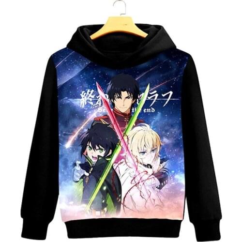 Seraph of the end Cosplay Print Pullover Hoodie Sweatshirts Men Women Unisex Fleece Hoody