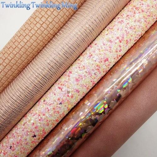 Mixed Colors Glitter Fabric, Suede Faux Fabric, Weaving Synthetic Leather Fabric Sheets For Bow A4 21x29CM Twinkling Ming XM942