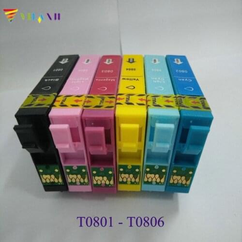 Vilaxh T0801 Ink Cartridge For Epson T0801 - T0806 For Epson P50 RX660 R265 R360 RX560 R285 RX585 RX685 PX700 PX710 PX810 PX830