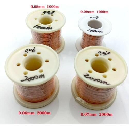 0.05mm 0.06mm 2000m Copper Wire Polyurethane Enameled Wire Qa-1-155 0.07 0.08 0.09 mm 1000m 2000m Meters/pc