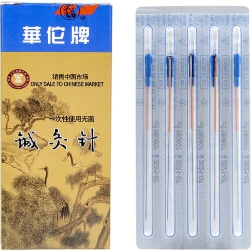 1 needle 1 Tube Red Copper Handle disposable Acupuncture Needle Chinese Medicine Sterilze Acupuncture massage beauty 100pcs/box