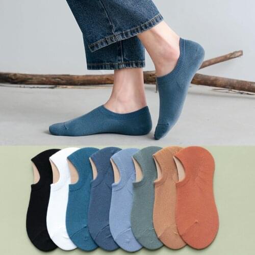 10 Pairs/Lot Hot Sale Mens Socks Invisible Male Boat Socks Breathable Sweat Absorbing Man Cotton Socks White Black Multi-Colors