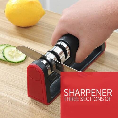 3-Stage Professional Knife Sharpener Kitchen Sharpening Stone Whetstone Tungsten Steel Diamond Ceramic Kitchen Knife Accessories
