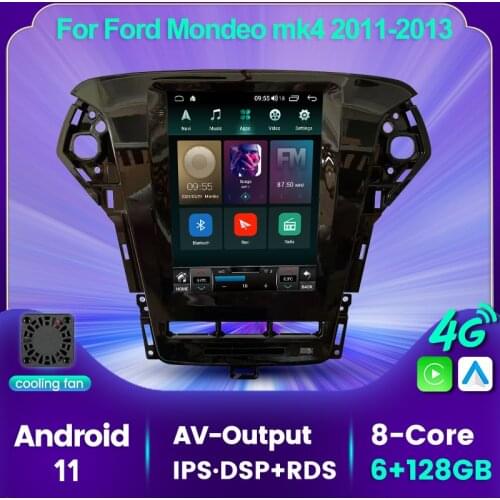 4G LTE WIFI Android 11 GPS for Ford Mondeo MK4 2011-2013 Car Radio Multimedia Tesla Vertical Screen Navi 2 DIN AV Output BT DSP