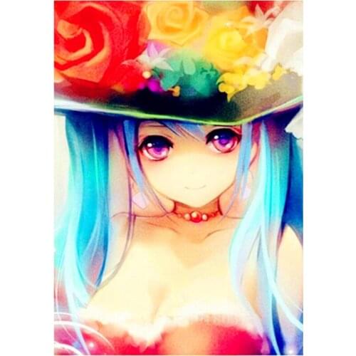 5D Diy Diamond Painting Cross Stitch Dog Cartoon Gril Flowers Diamond Embroidery Full Square Diamond Mosaic Decorative Stickers