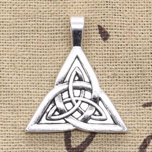 6pcs Charms Irish Knot Amulet Talisman 28x24mm Antique Bronze Silver Color Pendants DIY Making Finding Handmade Tibetan Jewelry