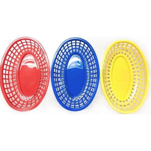 9.5'' Plastic Fast Food Basket Hot Dog Sandwich Serving Trays Dozen Plastic Plates Dinner Plate Restaurant Bar Accessories Tool