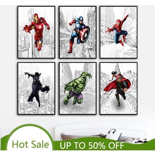 DIY Diamond Painting Marvel Comics Avengers Captain America Spiderman Posters Wall Art Prints for Living Room Home Decor
