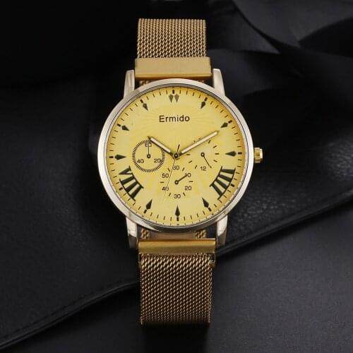 New Arrival 2021 watches men mesh belt watches creative fashion quartz watch Magnet Strap Relogio Masculino Hot Sell Male Clock