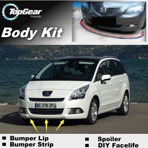 Bumper Lip Deflector Lips For Peugeot 5008 Front Spoiler Skirt For TopGear Friends To Car Tuning / Body Kit / Strip