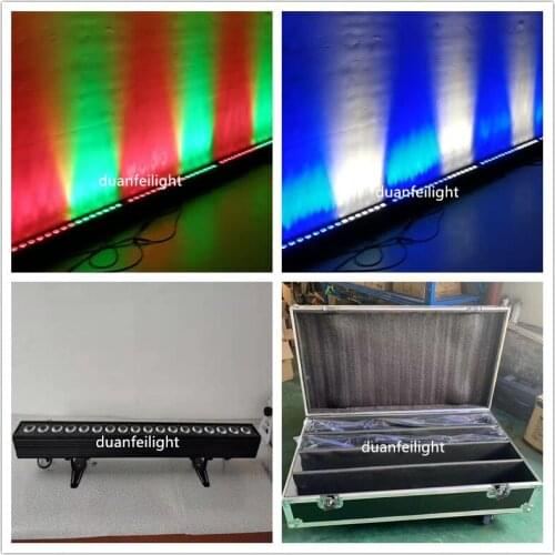 Flycase package) 8pcs high quality super bright pixel led wash bar 18x15w 5in1 rgbwa led bar indoor wash lyre rgbwa dot