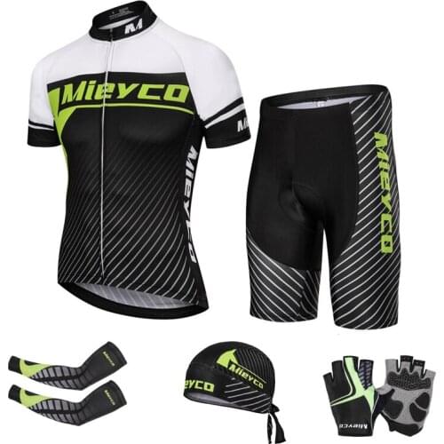 Mieyco Team Cycling Jersey Sets Men Summer Breathable Quick Dry Bicycle Uniform Short Sleeve Racing Bike Clothing Outdoor Sports